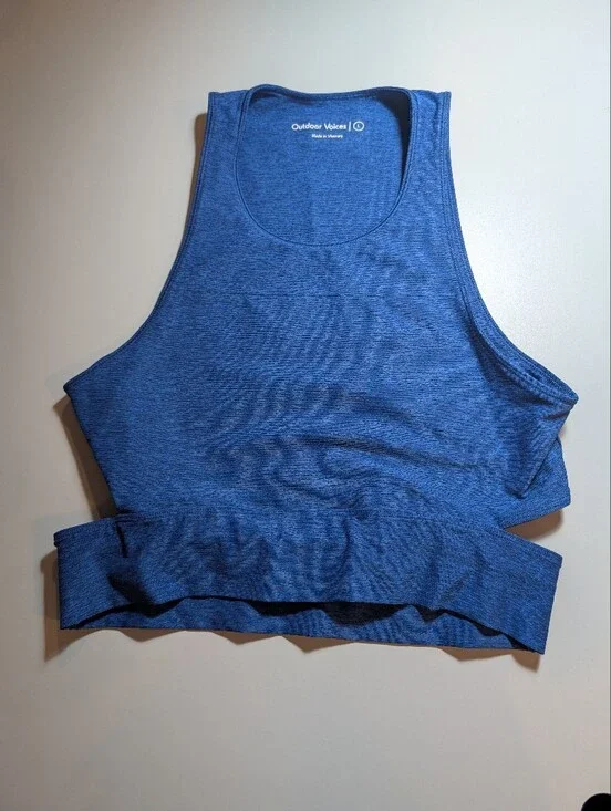 Outdoor Voices Heathered Navy Blue Crop Sports Bra