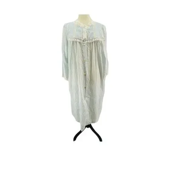 Vintage Barbizon Cuddleskin Nightgown 70s Blue Sleep Dress