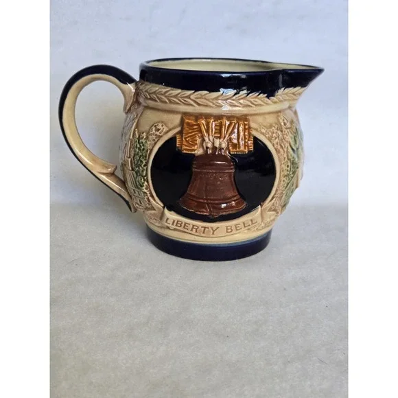 Vintage Mid Century Liberty Bell Ceramic Souvenir Pitcher