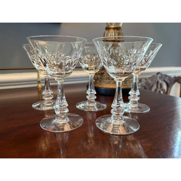 Vintage Hawkes Tally Ho Pattern Liquor Cocktail Glasses Set of 5