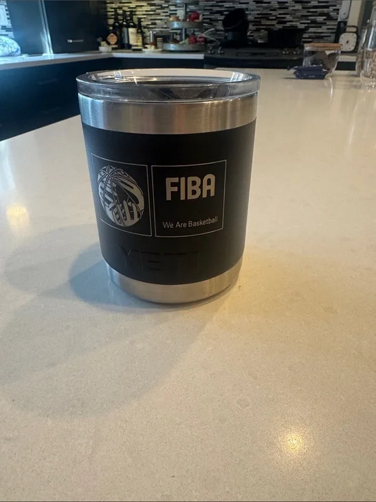 Yeti Black and Silver FIBA Insulated Cooler low ball mag slider