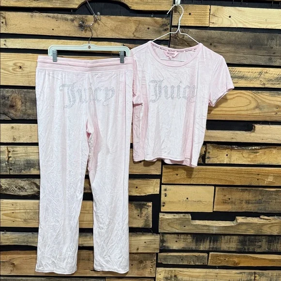 Vintage Y2K‎ Juicy Couture Velour Sleepwear Set Women’s Size Large Loungewear