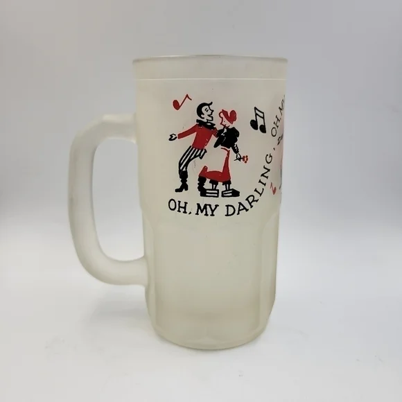 Vintage 1950’s “Oh My Darling Clementine” Frosted Mug with Handle