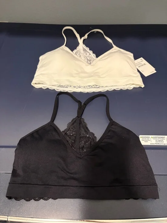 Abound Lace Racerback Bralettes - Black & White