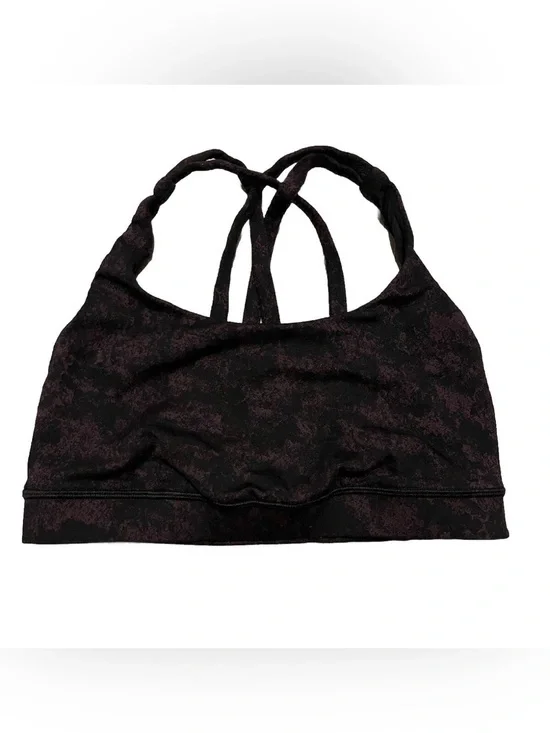 Lululemon Energy Bra Women’s Size 4 Black Purple Activewear Athletic Atheleisure