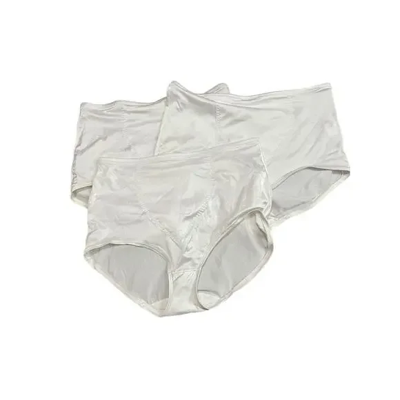 Vintage Sears Shiny White Granny Panty Style 49600 3XL Set of 3