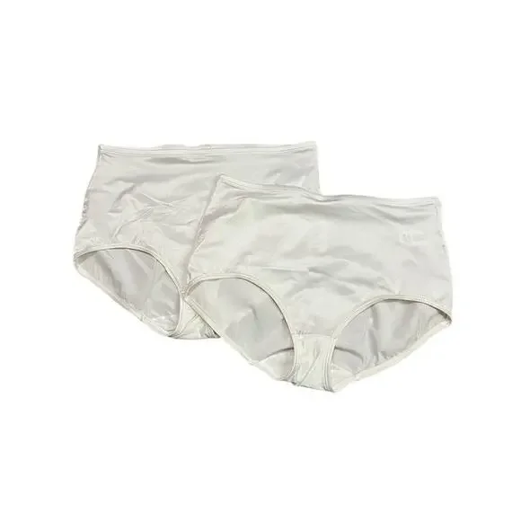 Vintage Sears Shiny White Granny Panty Style 49604 3XL Set of 2