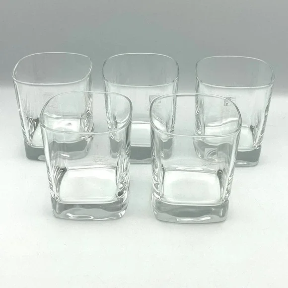Luigi Bormioli Strauss Square Whiskey Glasses Set of‎ 5 Light & Music Italy
