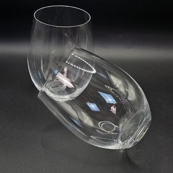 Set of 2 Riedel Stemless‎ The O Wine Tumbler Cabernet/Merlot Glasses
