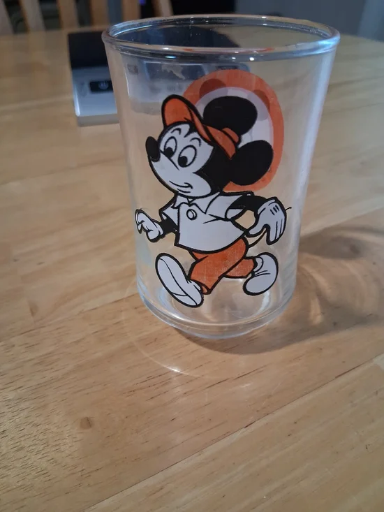 Vintage Disney Mickey Mouse Club Juice Glass Promo Souvenir 3 5/8 