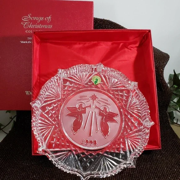 WATERFORD‎ CRYSTAL Songs of Christmas Hark The Herald Angels Sing Plate NiB