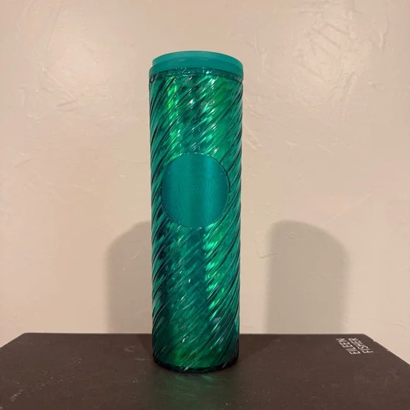 Starbucks Tumbler Unisex 16oz Emerald Green Excellent Iridescent‎ Swirl 2022 Cup