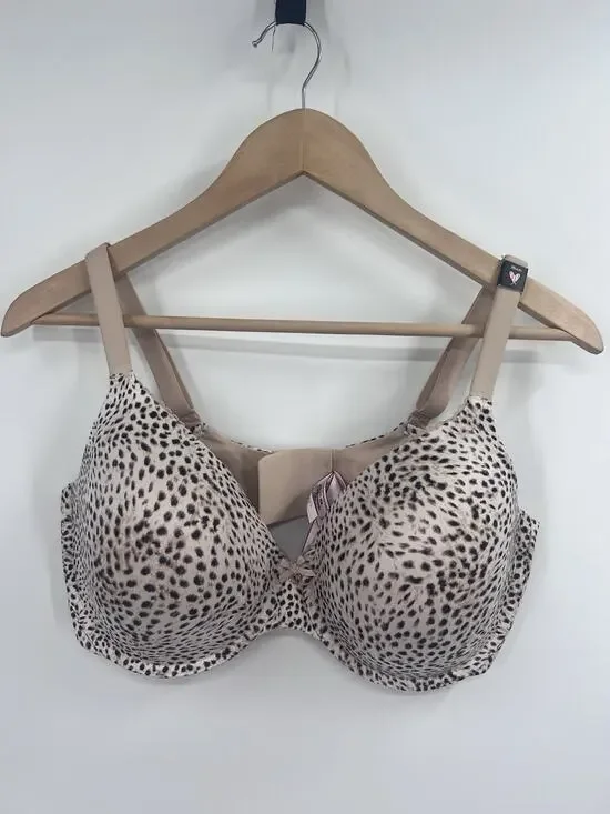 Victoria Secret Lined Perfect Coverage Leopard Print Bra 38DDD NWOT Convertible