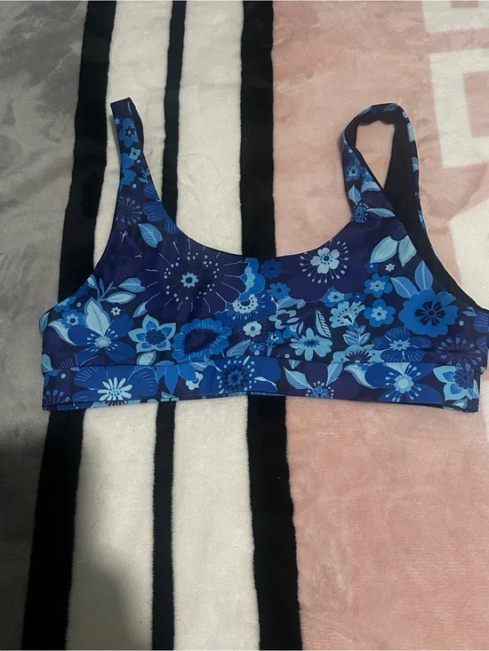 Blue Floral Bikini top