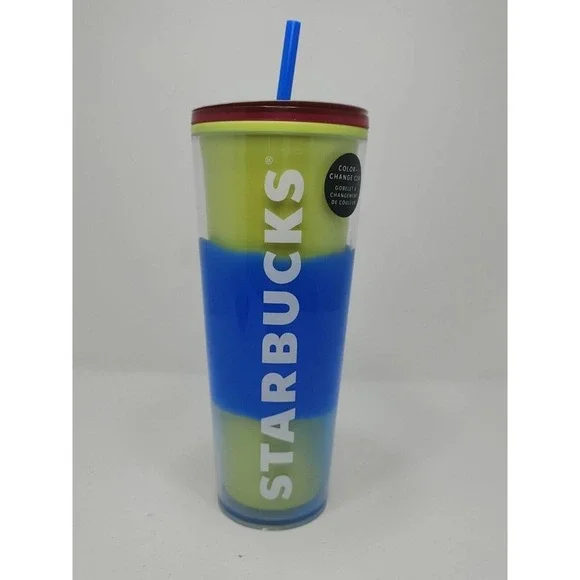 Starbucks Hawaii 2023 Spring Blue‎ Wave Color Changing Tumbler Straw 24oz Cup