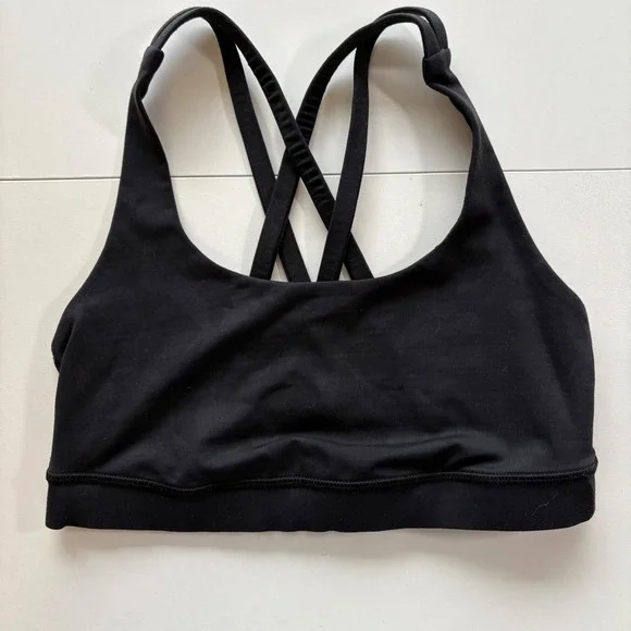 Lululemon Black Strappy Back Sports Bra Women's‎ Size 4 Workout Yoga Athletic