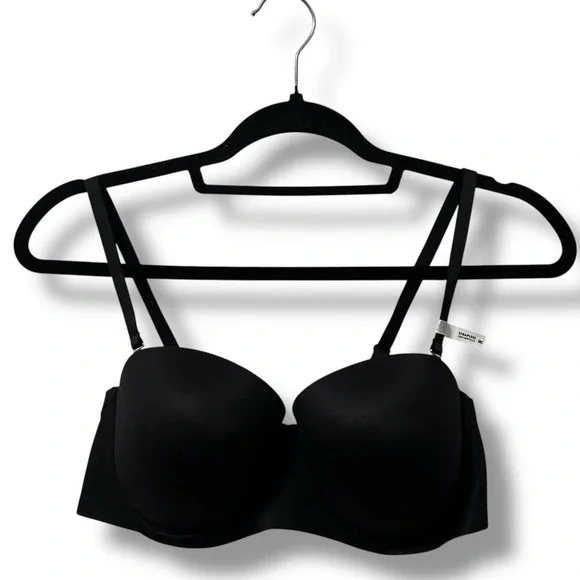 Aerie NEW Real Good Black Strapless Convertible Bra‎ 38C Smooth Underwire