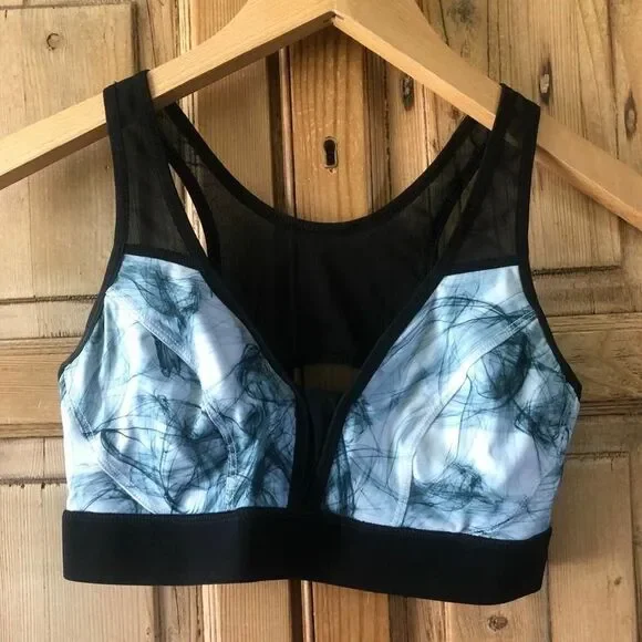 Human Performance‎ Engineering HPE Medium Sports Bra Activewear Black Watercolor