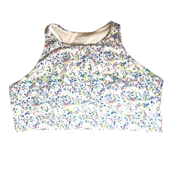 Old Navy Active Powersoft‎ Medium Support Sports Bra 3X Ice Cream Multi Color