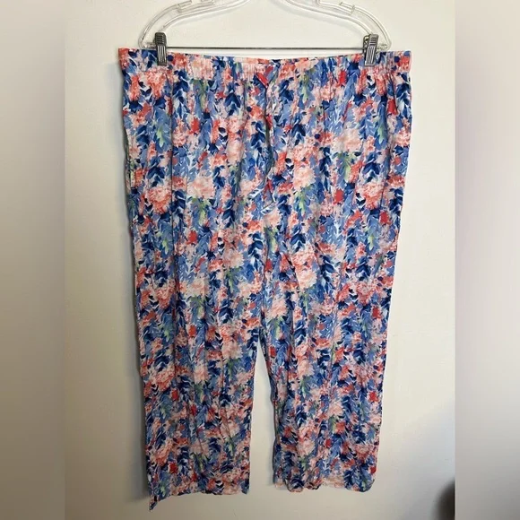 Cabernet by Sleep sense Pajama Pants  XL‎ Floral 100% Cotton Pull on Comfortable