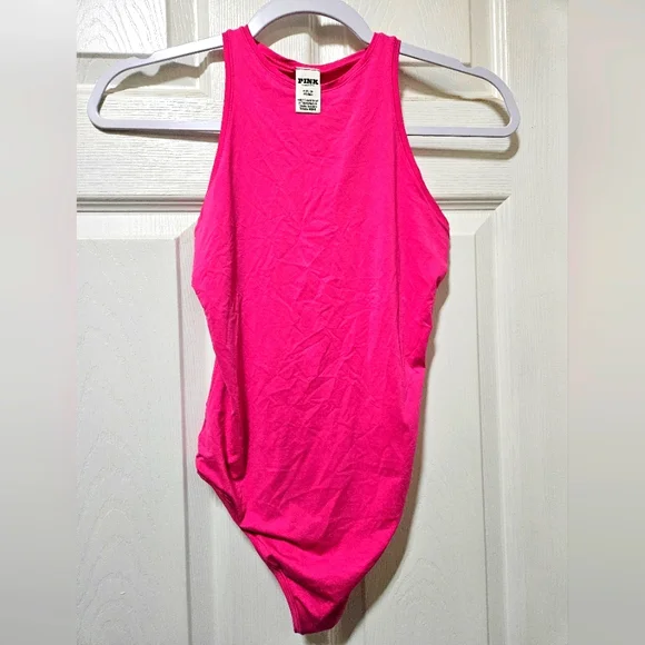 Victoria's Secret PINK Base Stretch Bodysuit in Pink Berry Small