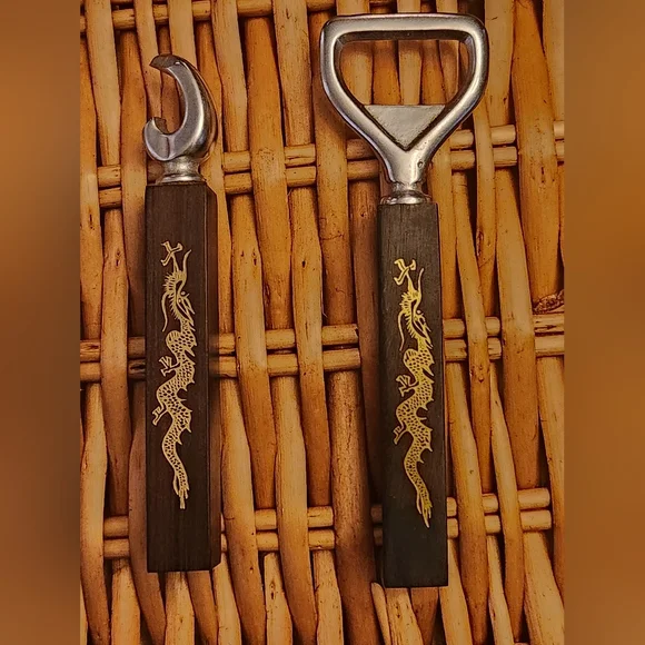 Japanese design Stainless Steel Wood Handle 2 piece Bar Set MCM‎