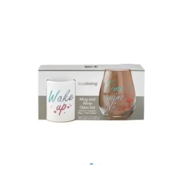 New Trueliving Mug And Wine Glass‎ Set Always Right & Mr. Right