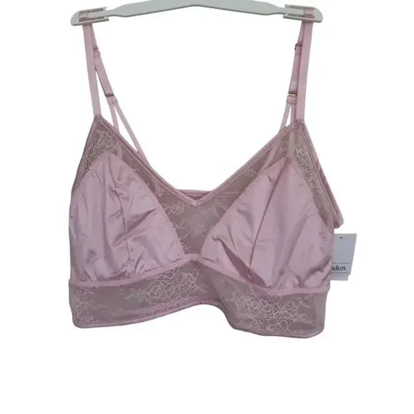Auden Light Pink Lace Bralette Lingerie - Size Large - NWT