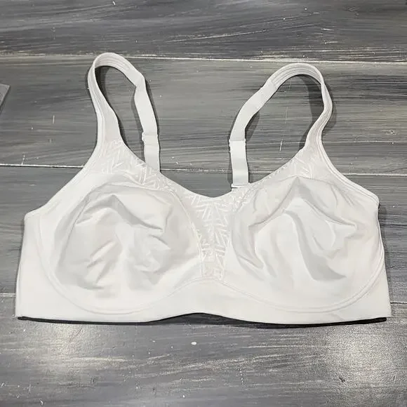 Playtex 4699 18 Hour Bounce Control Convertible Wireless Bra White‎ 36DD