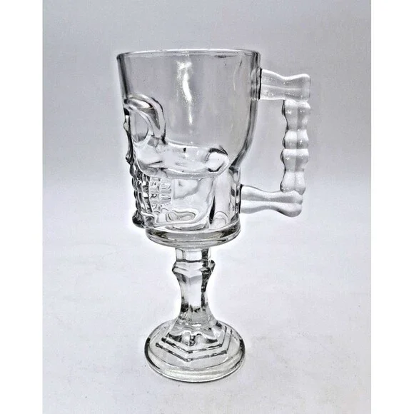 Artland Skull Glass Pirate's Goblet Mug 17 oz Beverage Mug Spooky Theme