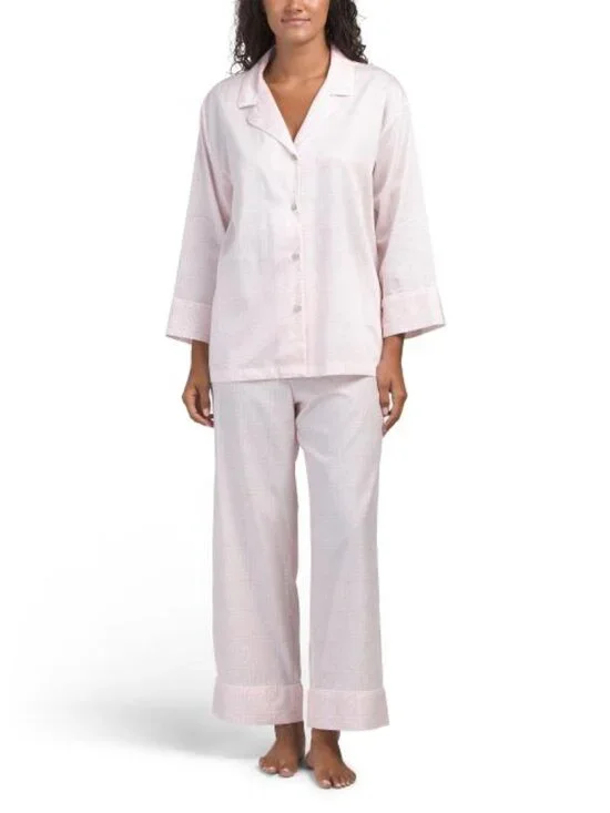 NATORI 2pc Infinity Sateen Notch Collar Pajama Top And Pants Set