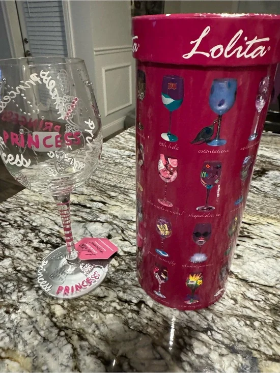 Lolita Pink Princess Wine Glass with Decorative Gift Tin