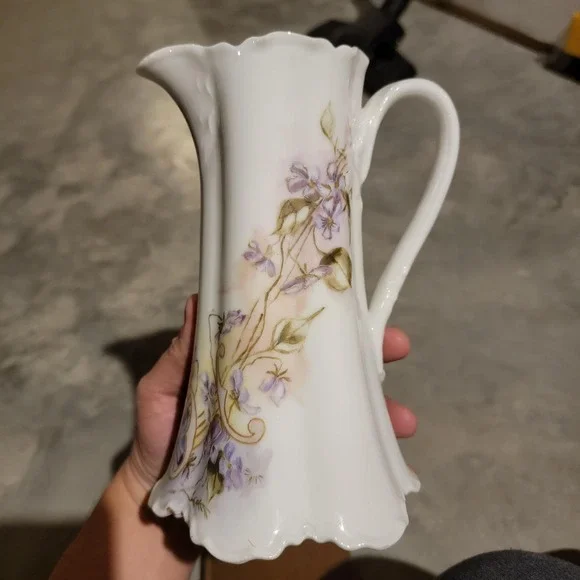 Antique H & C L France Haviland & Co.‎ Floral design Pitcher No Lid