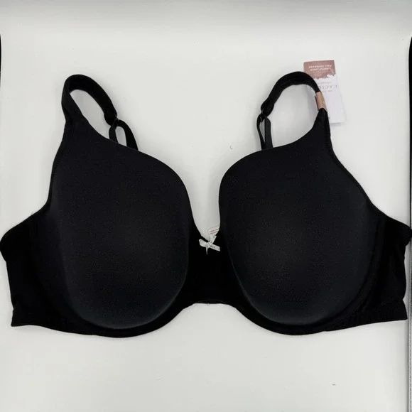 Lane Bryant Cacique 48D‎ Cotton Lightly Lined T-shirt Underwire Bra Black New