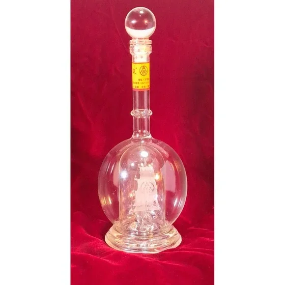 Wuliangye Glass Ship in a Bottle Decanter Nautical Sailing‎ Vessel Globe Stopper