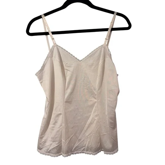 Vanity Fair Style 17 701 White Lace Trimmed Camisole Slip Tank Top‎ 36 42