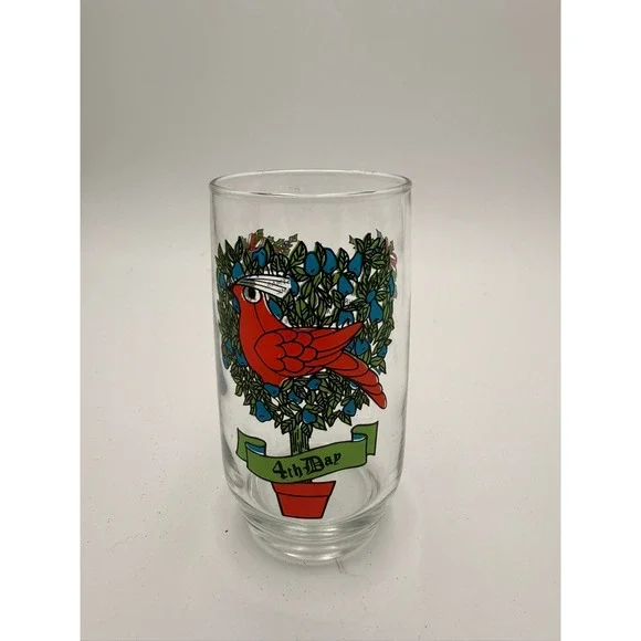 Unbranded‎ 12 Days of Christmas Glass 4th Day Clear Excellent Four Calling Birds