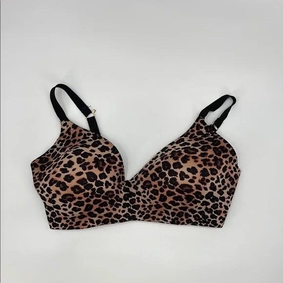Secret Treasures Women's Luxe Wirefree Nylon‎ Spandex Leopard Print Bra 36DD