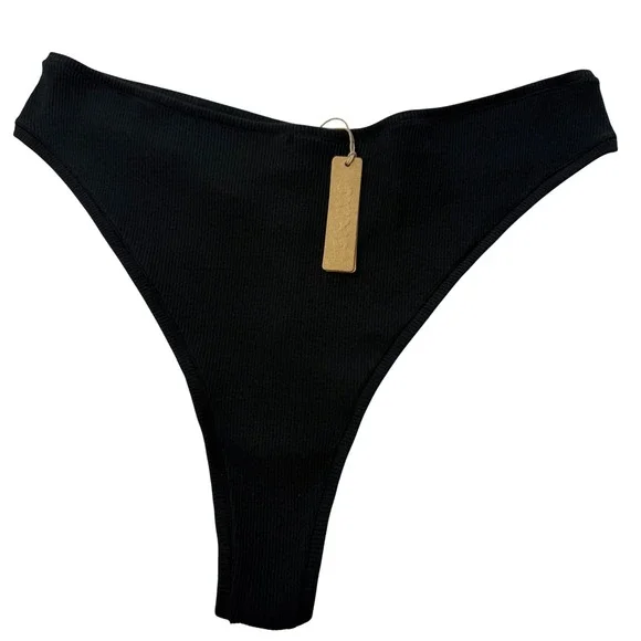 SKIMS‎ Cotton Rib Dipped Thong Soot 4X