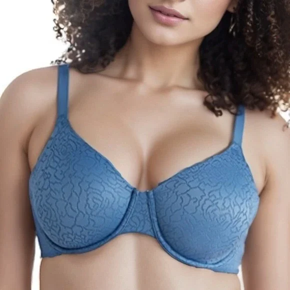 Wacoal Women Inside‎ Job Underwire Support Bra Floral Blue 38C Full Coverage NWT