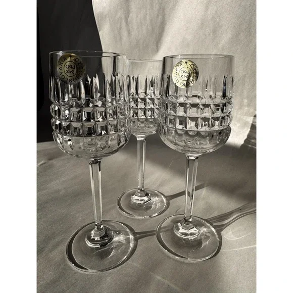 VTG Czechoslovakia Lead Crystal Cordial Wine Glasses 24% PbO Cut Crystal Goblets