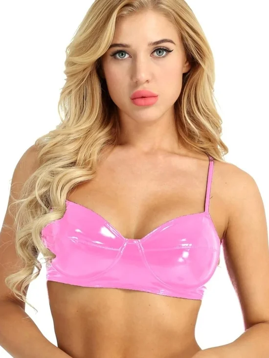 Pink Vinyl Bralette