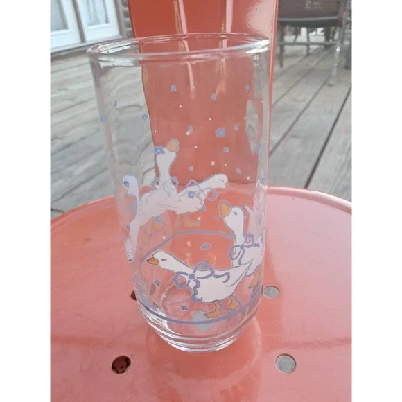 Vintage Goose Drinking Glasses Retro Kitchen Glassware Geese Tumblers
