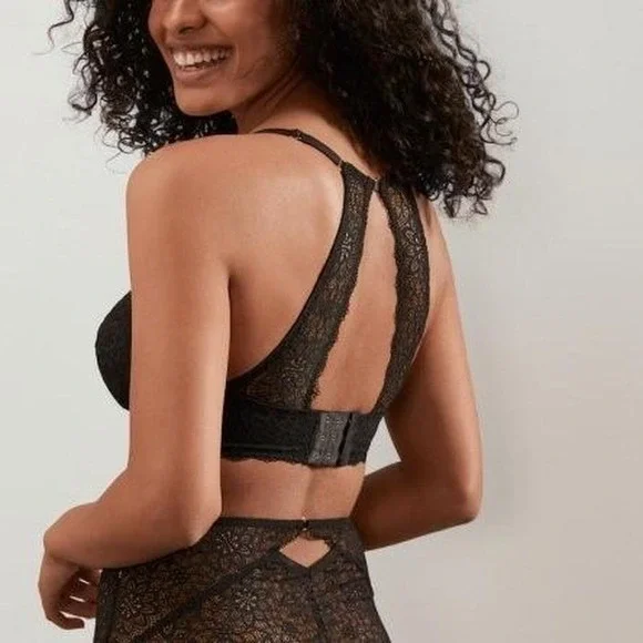 Bravissimo Black Lace Jenna Bra Women's Size 40K‎ Plus Size Sexy Underwire