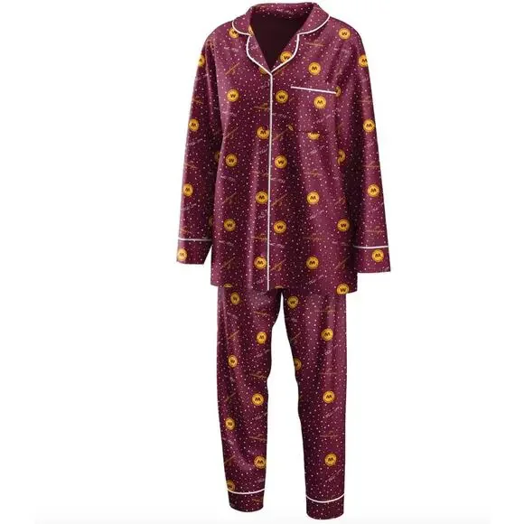 Erin‎ Andrews Burgundy Washington Football Long Sleeve Sleep Set 2X NWT