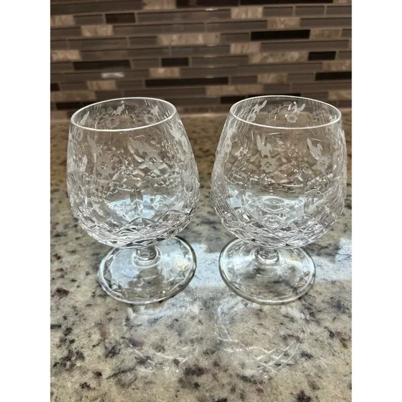 Rogaska Crystal Gallia Brandy Snifter Glasses Set of 2- 5 1/4