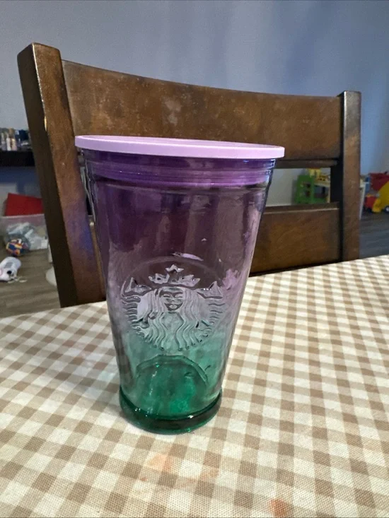 Starbucks Purple and Green Ombre Tumbler with Lavender Lid