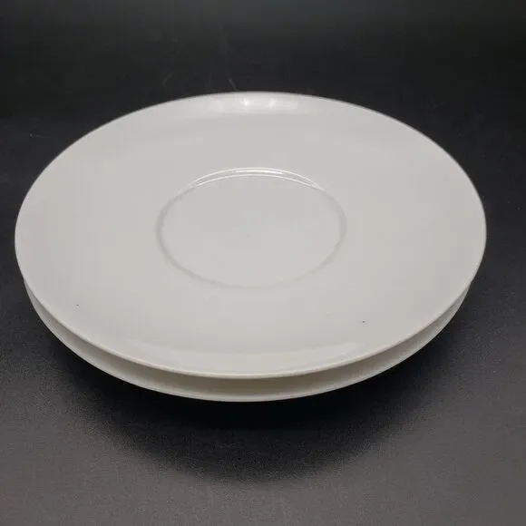 Thomas Bright White Bone China Saucers Set of 2 Replacement Germany