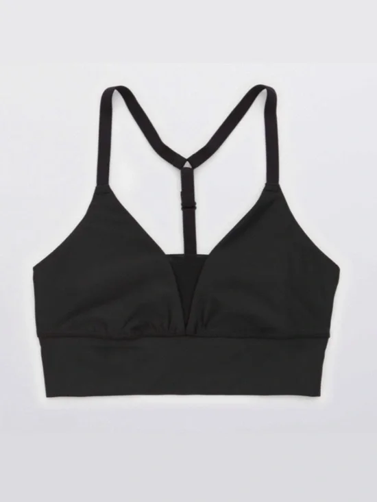 NEW Offline by Aerie American Eagle Shine Racerback Sports Bra Black Small