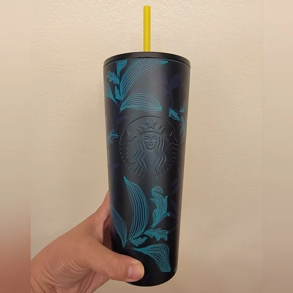 NWT Starbucks 2022 Floral Stainless Steel Venti Tumbler Cup